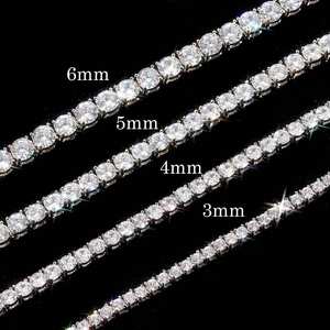 Prezzo all'ingrosso Pass diamante Test 2MM 3MM 4MM 5MM 6MM S925 argento Moissanite catena donna uomo collana Moissanite catena Tennis - Product Image 1