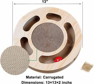Giocattolo 2-in-1 per <span class=keywords><strong>Gatti</strong></span> con Palla su Pista e Tappetino in Cartone Ondulato, Letto Interattivo per <span class=keywords><strong>Gatti</strong></span> da Interno - Product Image 4