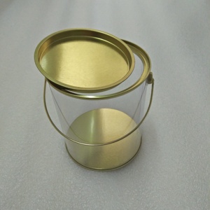 Hot Style OEM Wholesale Round PVC Tin <strong>Can</strong> <strong>with</strong> <strong>Handle</strong> Plastic <strong>Can</strong> - Product Image 2