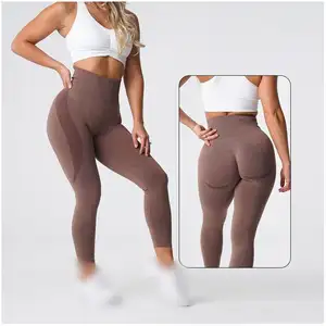 Pantalones Elásticos Leggings de cintura alta Yoga Legging Fitness Wear Butt Lift Crop Top V Back Latex Nuevas mallas de yoga Proveedores verificados