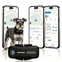 GPS para Perros con IA, Monitoreo de Salud y Movimiento 24/7, Posicionamiento en Tiempo Real, Alertas de Geocerca, Sonido LED, Resistente al Agua, Silicona y Plástico, >20