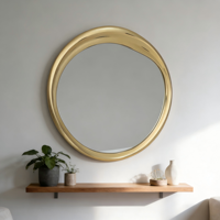 Miroir mural irrégulier en bois doré vieilli, style Art déco minimaliste, pour salon, chambre à coucher, décoration intérieure, mariage
