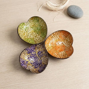 Natural <b>Coconut</b> <b>Shell</b> Heart Shaped Bowl with Lacquer Finish Handmade Decorative Bowl for Candy Nuts Jewelry Holder - Product Image 2