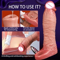 Manchon réaliste pour pénis avec veines réalistes, anneau pénien en silicone, préservatif réutilisable, jouets sexuels pour hommes, agrandisseur de pénis, érection - LM-CT612-3