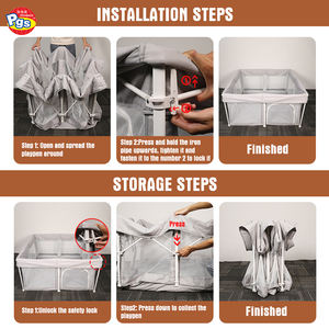 Dobravel Play Yard para bebés Recinto de seguridad de plástico para niños para dormitorio Escuela Sala de estar Comedor <span class=keywords><strong>Corral</strong></span> para bebés - Product Image 6