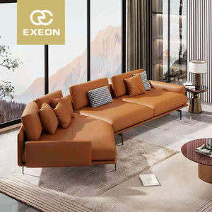 Divano di Lusso Italiano in Microfibra Creativo, Divano Moderno Minimalista per Piccoli Appartamenti, Divano <span class=keywords><strong>Angolare</strong></span> a L per Soggiorno - Product Image 2