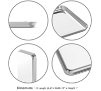 Lot de 12 plaques de cuisson en aluminium de 1 pouce d'épaisseur, demi-taille, compatibles lave-vaisselle, usage commercial, pour boulangerie, hôtel, restaurant
