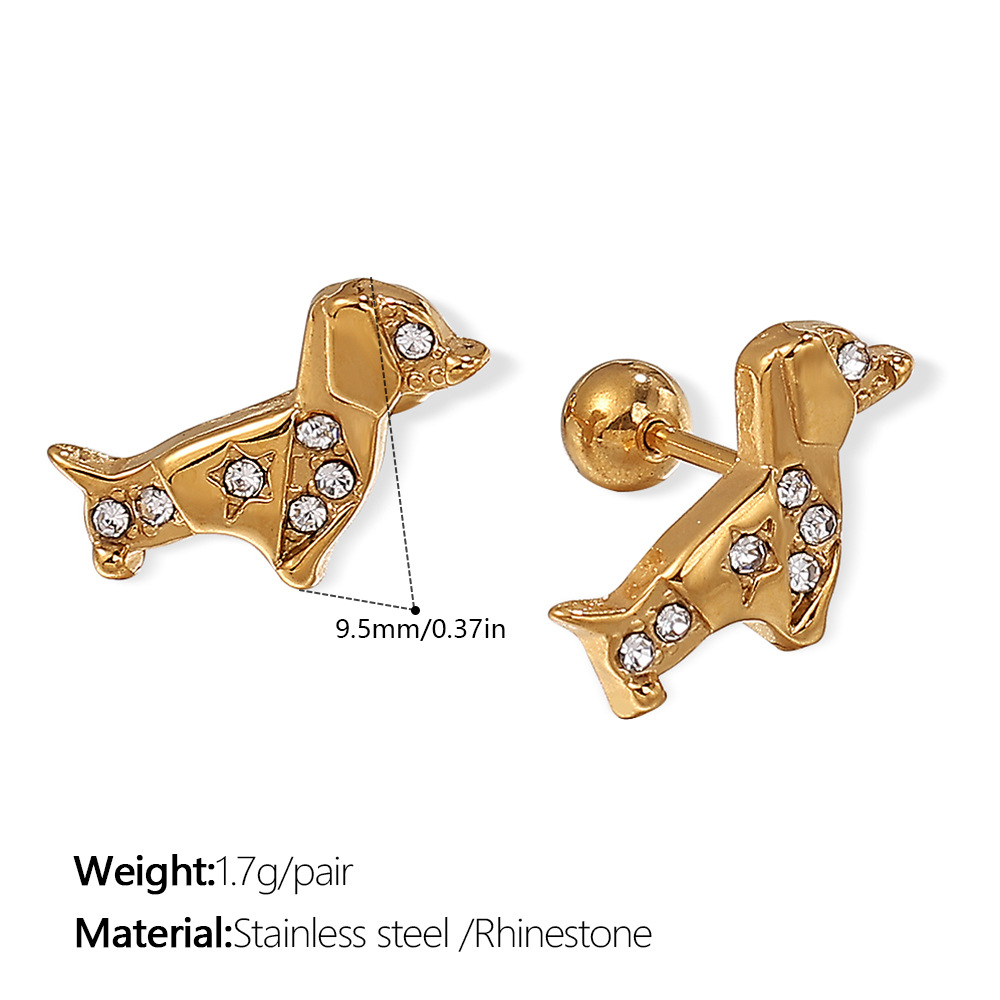 ต่างหูสตั๊ดทองคำประดับเพชรขาว รุ่น EH981WEG