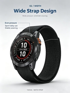 Correa de Nailon con Gancho para Reloj Inteligente Garmin <span class=keywords><strong>Fenix</strong></span> 5/Enduro 3/Epix Pro Gen Sports, Correa Trenzada de 22 mm/26 mm - Product Image 3