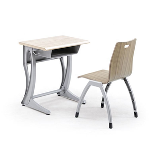 Muebles Escolares de Diseño Moderno y Ergonómico, Conjunto de Escritorio de Aleación de Aluminio de Doble Asiento y Silla de Plástico PP para Universidad - Product Image 3