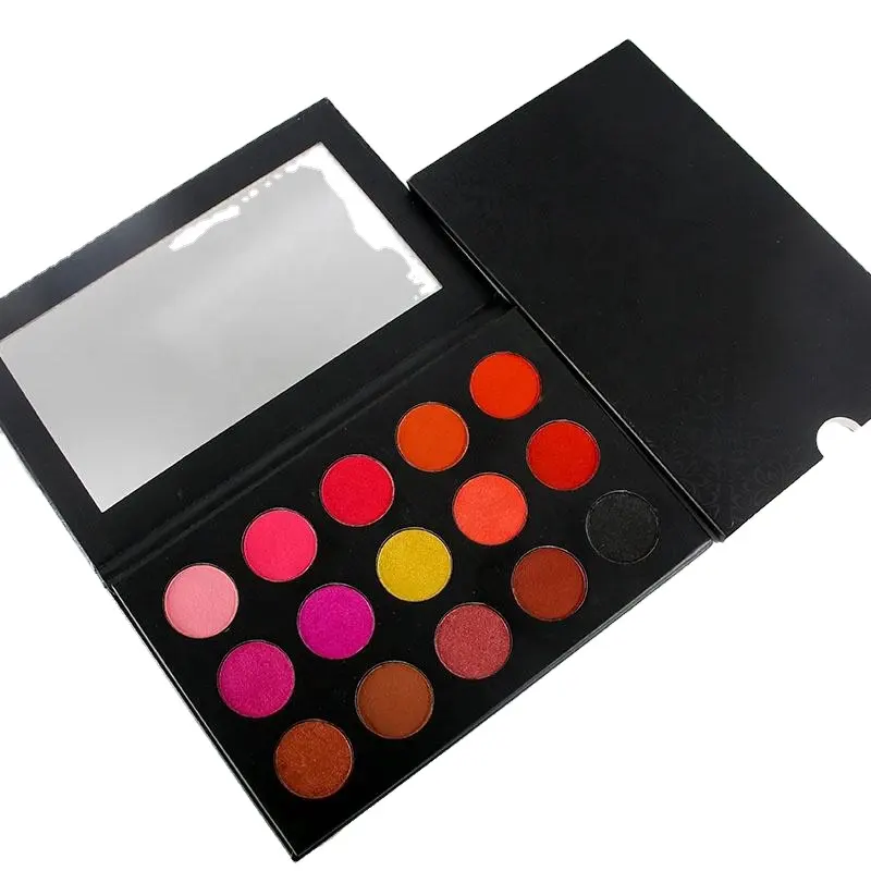 Private Label Winter And Spring Red Color Glitter Matte Eyeshadow Pressed Black Cardboard Eyeshadow Palette