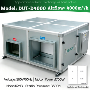 เครื่องเป่าลมแบบสองทิศทาง DUT‑D2500‑D6000 2500‑6000m³/ชม. 380V 50Hz ระบบระบายอากาศแบบติดเพดาน - Product Image 4