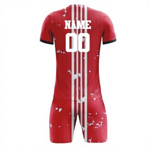 Uniformes de football grande taille de haute qualité impression de logo de nom d'équipe personnalisable 100% polyester matériel durable maillots de football pour enfants - Product Image 2