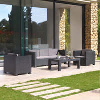 Conjunto de Jardín de Plástico Reciclado - Diva Tropea, Diseño Sostenible y Elegante, Muebles de Exterior, Sofá, Silla y Mesa