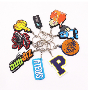 Porte-clés promotionnel personnalisable en métal, PVC et caoutchouc, 3D, durable, mignon, motif chat anime, avec LED clignotante et mousqueton, accessoires pour baskets - Product Image 1