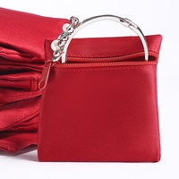 Nouvelle pochette de rangement pour bijoux en brocart rouge rectangulaire Digu avec fermeture à glissière, petite taille portable, origine Chine, personnalisable