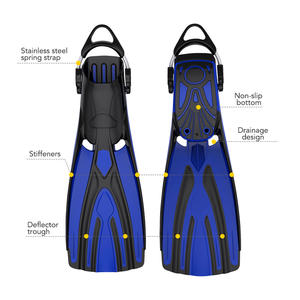 Palmes de plongée professionnelles, tailles de 37 à 46, adultes, <span class=keywords><strong>talon</strong></span> ouvert, caoutchouc TPR souple, lame en PP, palmes longues - Product Image 2