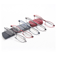 Lunettes de lecture ovale en métal avec étui, 1 pièce, boîte briquet, Logo personnalisé, facile à porter, Mini, noir, rétractable et pliable