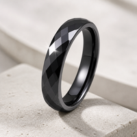Bagues en céramique classiques noires et blanches de 6 mm, facettées, pour couples, ne se décolorent jamais, résistantes aux rayures, bijoux sûrs pour la peau, pour femmes et hommes