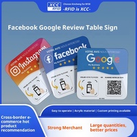 Etiqueta NFC de Acrílico de 13.56mhz para Mesa con Reseñas de Google, Etiqueta NFC para Pedidos en Restaurantes y Tarjeta de Reseñas para Facebook, Google e Instagram