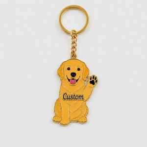 Llavero de Metal Personalizado al por Mayor con Diseño de Perro Golden Retriever, Llaveros para Amantes de Cachorros, Souvenir Promocional para Tiendas de Mascotas - Product Image 2