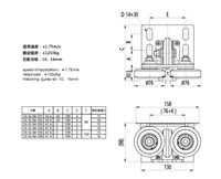Pièces d'ascenseur : Patin de guidage pour ascenseurs Mitsubishi et TKE, modèle GL76A, pour rail de 10 mm et 16 mm