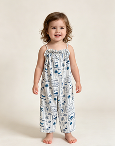 Tutina Estiva Senza Maniche in Lino per Bambine e Neonate, Modello All'Ingrosso - Product Image 3
