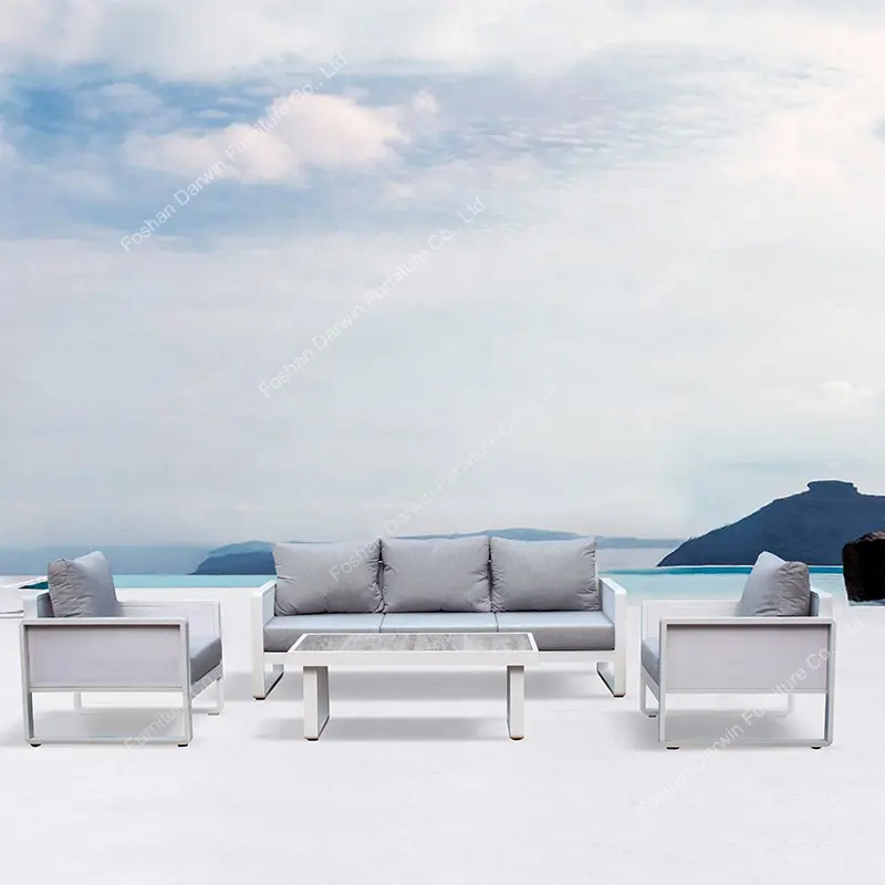 Modern leisure aluminum outdoor garden sofa lounge with cushion outdoor furniture