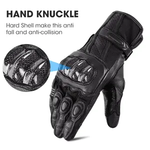 Kurtarıcı kış dokunmatik deri spor Knuckle motosiklet korumak bisiklet eldiveni