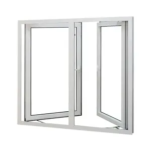 3 panel triple pvc openslaand raam plastic glazen venster