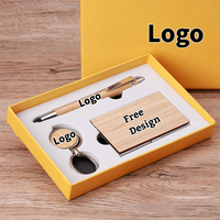 Coffret Cadeau Personnalisé en Bois de Bambou 2026 avec Porte-clés, Stylo Bille et Boîte à Cartes de Visite – Idéal pour Activités Promotionnelles et Cadeaux d'Affaires