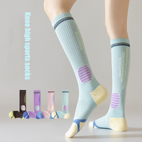 Chaussettes de sport professionnelles personnalisées pour femmes, vente en gros, pour la course, le basketball, le football, confortables, mi-mollet, hautes, à compression