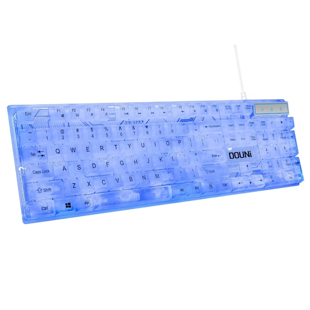 New KB101 RGB Transparent Gaming Keyboard Wired USB Mechanical Feel Rainbow Backlight for Laptop Gamer Home Office All Devices