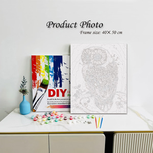 Kit de peinture à l'huile moderne à faire soi-même par numéros pour adultes, toile imperméable avec pinceaux 40x50cm - Product Image 2