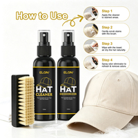 Kit de nettoyage de chapeaux portable OEM personnalisé de qualité supérieure, 120 ml, avec dégraissant pour toutes les casquettes et chapeaux