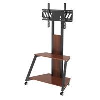 Carrito de TV de madera de nuevo diseño, soporte móvil, ruedas de bloqueo, carrito de TV para monitor de TV de plasma de hasta 80 '', 2017