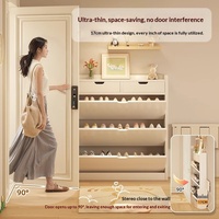 Meuble à chaussures et étagère multi-niveaux ultra-mince moderne et simple pour l'entrée et le rangement domestique