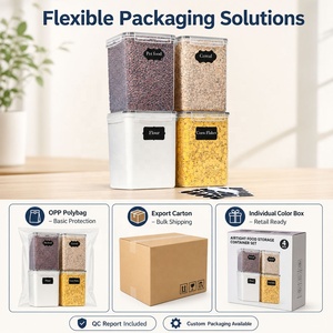 BPA-Free 5.2L Large Capacity Minimalist Design <strong>Plastic</strong> Food Storage <strong>Containers</strong> Set Sealed <strong>Lids</strong> Shatterproof for Kitchen Pantry - Product Image 5