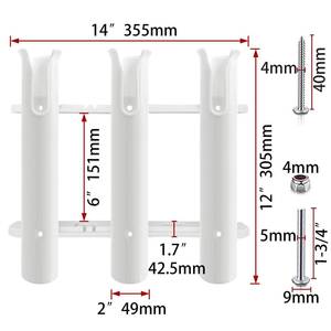 Soporte para Cañas de Pescar ISURE MARINE de <span class=keywords><strong>3</strong></span> Ranuras para Montaje en Tubo, Soporte para <span class=keywords><strong>3</strong></span> Cañas para Barco/Yate - Product Image 4