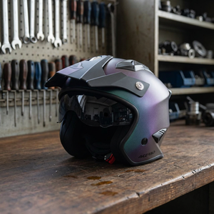 Casco Aperto Acerbis JET ARIA METALLIC Taglia XL con Chiusura Rapida in Materiale PC e ABS con Visiera - Product Image 3