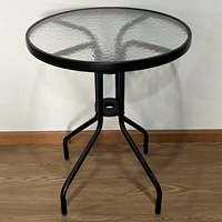 Table à Manger Légère et Portable en Verre Trempé, Mobilier d'Extérieur Durable au Design Moderne pour Hôtels, Écoles, Salons et Parcs
