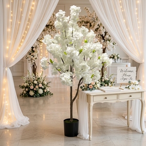 Arbre de <span class=keywords><strong>cerisier</strong></span> artificiel en soie, <span class=keywords><strong>cerisier</strong></span> blanc en pot, grand arbre à fleurs de <span class=keywords><strong>cerisier</strong></span> <span class=keywords><strong>rose</strong></span> pour la décoration de mariage et d'hôtel - Product Image 1