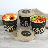 Bols en papier compostables et recyclables, robustes, pour la restauration à emporter, étanches pour soupes et nouilles
