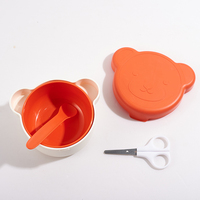 Lekvrije babyvoedingskom met deksel, sterke zuigkracht baby-afwenkomm, baby-eetkom, geschikt voor gezin en reizen