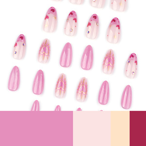 Pedido caliente de fábrica medio personalizado al por mayor palo en las <span class=keywords><strong>uñas</strong></span> francés diamantes de imitación amor <span class=keywords><strong>uñas</strong></span> postizas prensa en las <span class=keywords><strong>uñas</strong></span> de diseño - Product Image 5