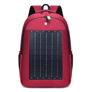 NAKTONG Solar Polyester Modern <b>Laptop</b> <b>Backpack</b> with USB Charging Feature Waterproof Red Black Pattern - Product Image 2