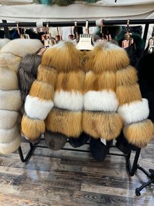 Rx פרוות סגנון חדש דש הצווארון אדום רך פרווה פרווה נשים מעיל פרווה נשים באיכות גבוהה רוכסן קצר אמיתי שועל פרווה פרווה - Product Image 4