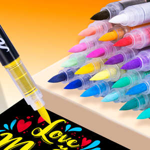 Guangna - Juego de 12 Rotuladores Acrílicos de <span class=keywords><strong>Punta</strong></span> Suave con <span class=keywords><strong>Tinta</strong></span> Líquida Directa para Dibujar y Hacer Grafitis - Product Image 2