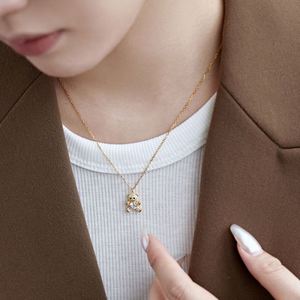 Dylam <b>Cute</b> Fine Fashion Jewelry 18K Gold Plated 925 Sterling Silver 5A Cubic Zirconia <b>Bear</b> Pendant Necklace - Product Image 4