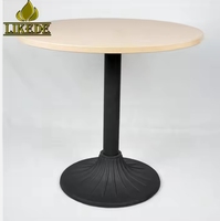 Base de table de bistrot, de salle à manger ou de négociation en fonte, style rétro, motif chrysanthème rond cannelé, finition effet sable noir par peinture en poudre